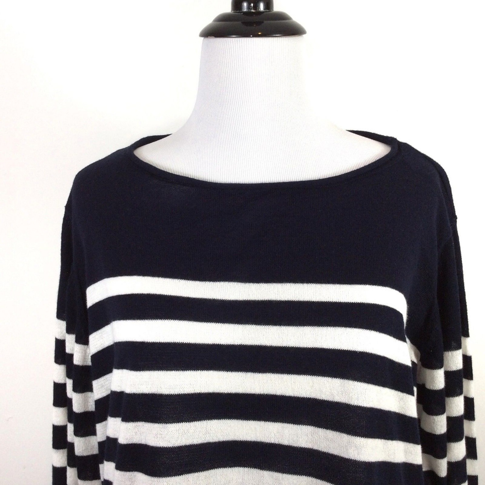 Zara Knit Striped Trumpet Tie Oversize Sweater - Picture 2 of 7